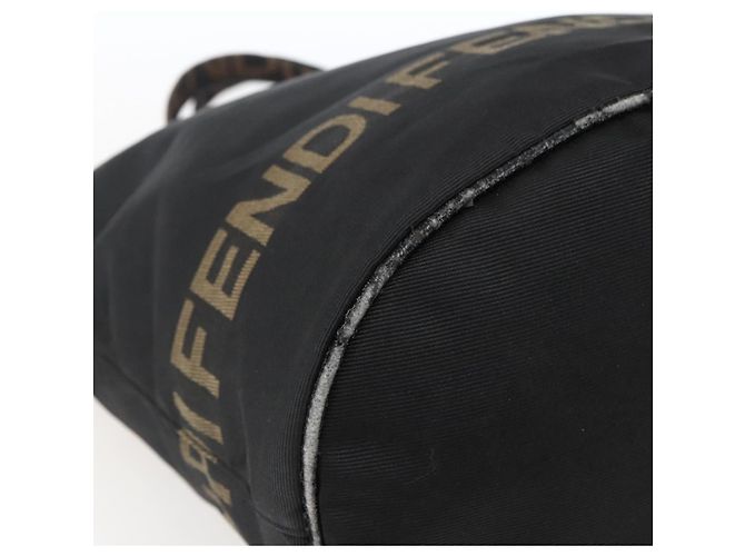 Borsa a mano FENDI in nylon nero e oro Auth fm5150 D'oro - vista 15