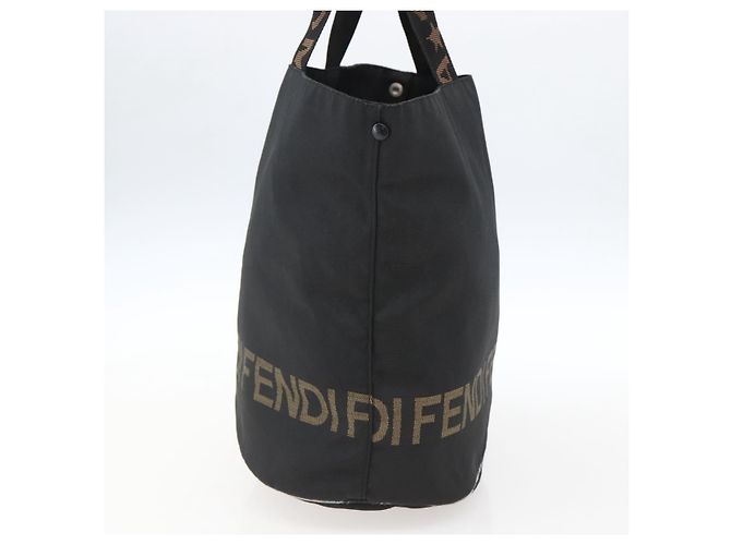 Borsa a mano FENDI in nylon nero e oro Auth fm5150 D'oro - vista 4