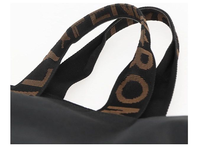 Borsa a mano FENDI in nylon nero e oro Auth fm5150 D'oro - vista 8