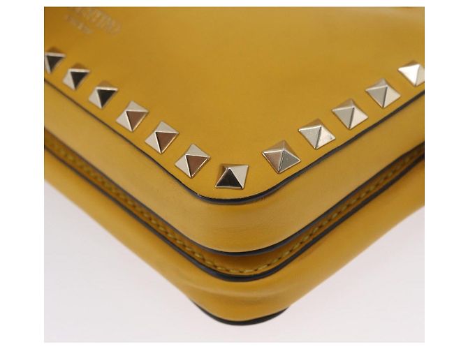 Borsa a Spalla Rock Studs in Pelle Giallo Oro Auth BA10807 di Gianni Versace D'oro - vista 14