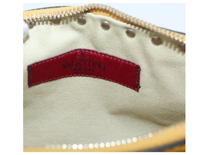 Borsa a Spalla Rock Studs in Pelle Giallo Oro Auth BA10807 di Gianni Versace D'oro - vista 18