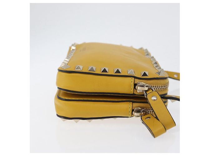 Borsa a Spalla Rock Studs in Pelle Giallo Oro Auth BA10807 di Gianni Versace D'oro - vista 3