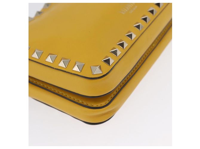 Borsa a Spalla Rock Studs in Pelle Giallo Oro Auth BA10807 di Gianni Versace D'oro - vista 9