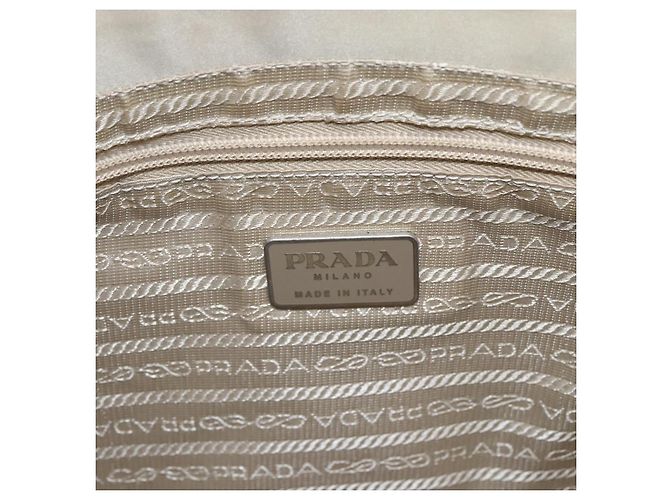 Borsa Tote PRADA Nylon Beige Argento Auth 173539 - vista 10