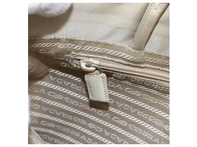 Borsa Tote PRADA Nylon Beige Argento Auth 173539 - vista 20
