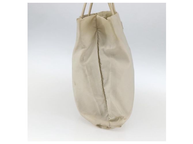Borsa Tote PRADA Nylon Beige Argento Auth 173539 - vista 3