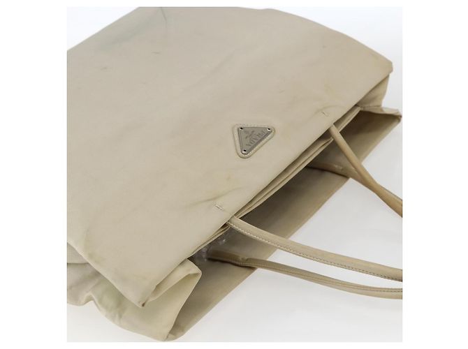 Borsa Tote PRADA Nylon Beige Argento Auth 173539 - vista 6
