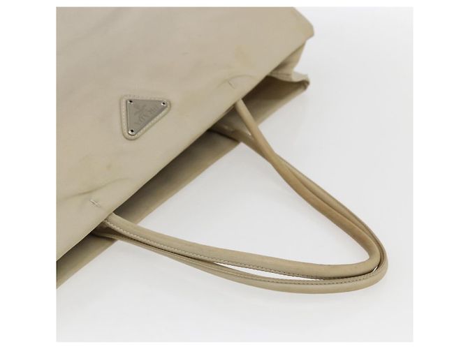Borsa Tote PRADA Nylon Beige Argento Auth 173539 - vista 7