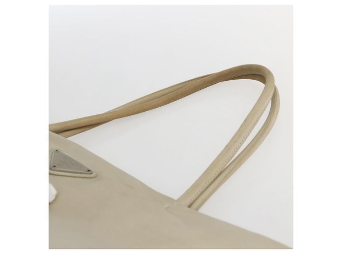 Borsa Tote PRADA Nylon Beige Argento Auth 173539 - vista 8