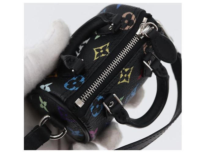 LOUIS VUITTON Multicolor Micro Speedy Taschenanhänger Schwarz M02459 LV Auth 168038SM - Ansicht 6