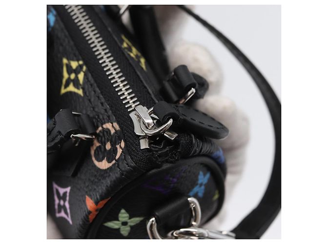 LOUIS VUITTON Multicolor Micro Speedy Taschenanhänger Schwarz M02459 LV Auth 168038SM - Ansicht 9
