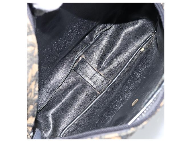 Borsa a Spalla in Tela Trotter Christian Dior Blu Navy Oro Auth 173214 D'oro - vista 12