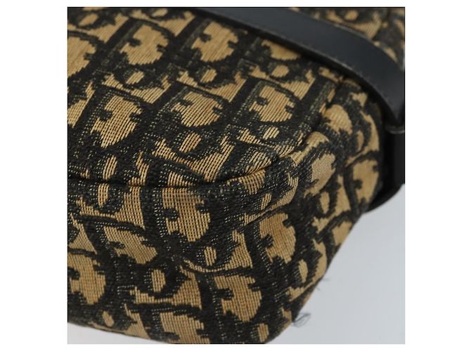 Borsa a Spalla in Tela Trotter Christian Dior Blu Navy Oro Auth 173214 D'oro - vista 15