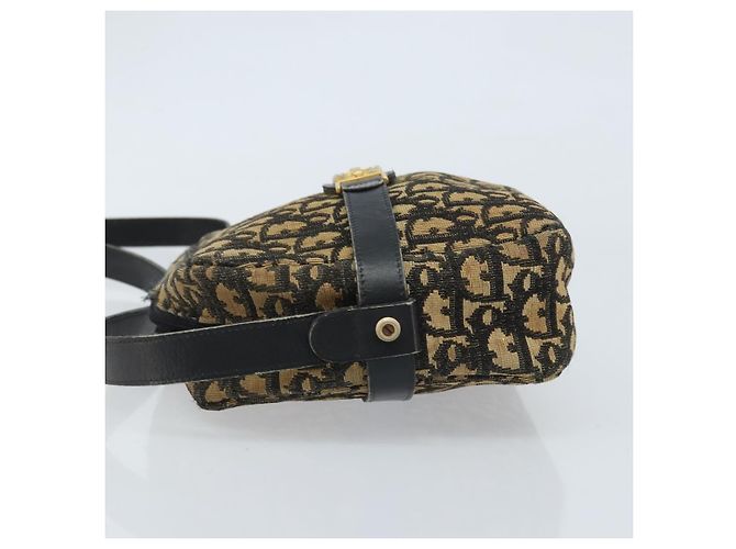Borsa a Spalla in Tela Trotter Christian Dior Blu Navy Oro Auth 173214 D'oro - vista 4