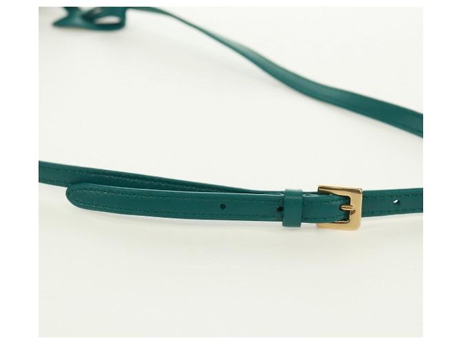 Borsa a Spalla Miu Miu Matelassé Micro Hobo in Pelle Verde Oro Auth 168972SM D'oro - vista 9