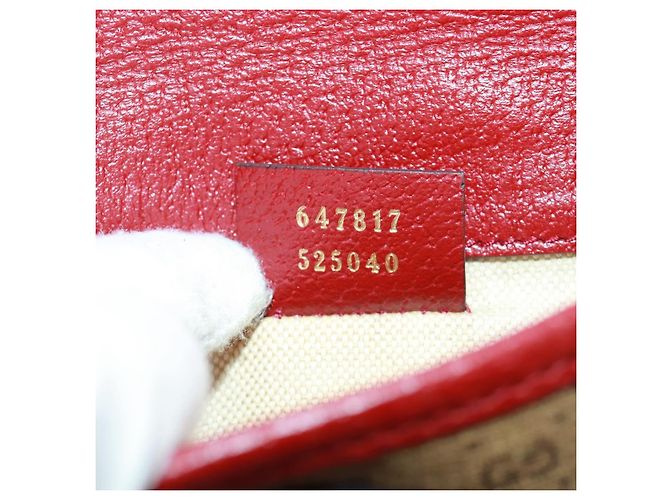 GUCCI GG Supreme Web Sherry Line Marsupio PVC Beige Oro 647817 Auth 173178M D'oro - vista 11