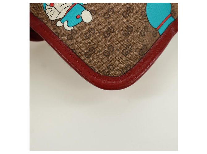 GUCCI GG Supreme Web Sherry Line Marsupio PVC Beige Oro 647817 Auth 173178M D'oro - vista 17