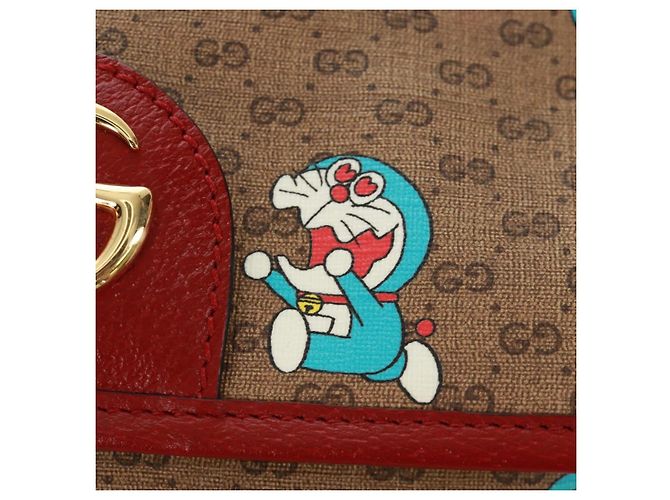 GUCCI GG Supreme Web Sherry Line Marsupio PVC Beige Oro 647817 Auth 173178M D'oro - vista 19