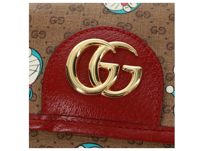 GUCCI GG Supreme Web Sherry Line Marsupio PVC Beige Oro 647817 Auth 173178M D'oro - vista 20