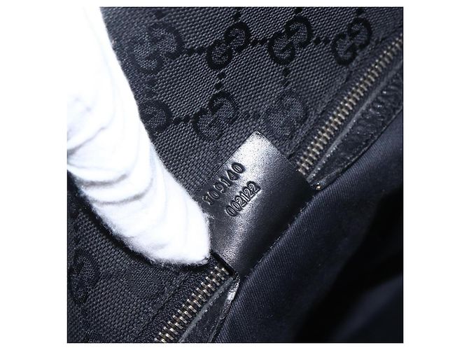 Borsa Tote GG Canvas Gucci Nera 109140 Auth ep13339 Nero - vista 12