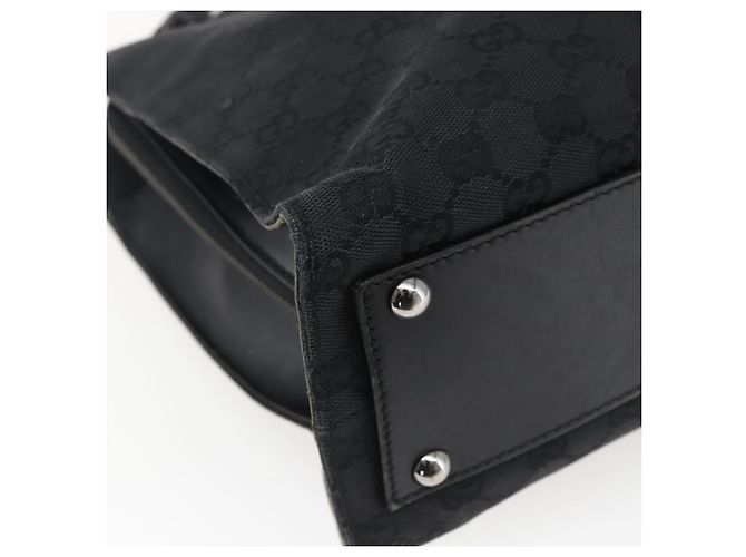Borsa Tote GG Canvas Gucci Nera 109140 Auth ep13339 Nero - vista 16