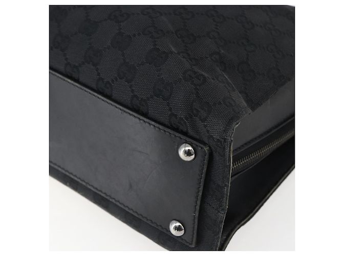 Borsa Tote GG Canvas Gucci Nera 109140 Auth ep13339 Nero - vista 9