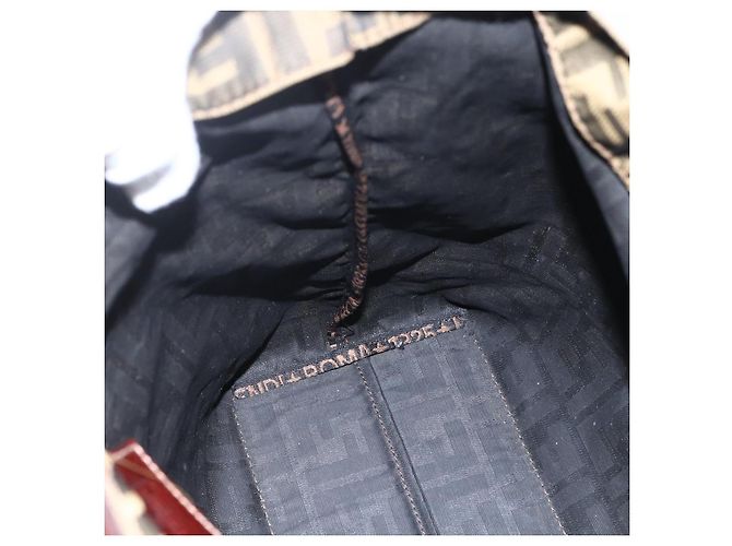 FENDI Zucca Canvas Tote Bag Braun Schwarz Auth 173613 - Ansicht 17