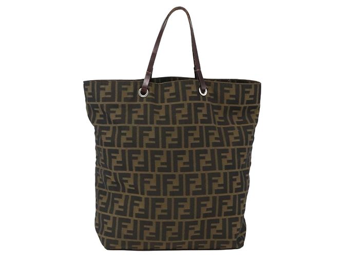 FENDI Zucca Canvas Tote Bag Braun Schwarz Auth 173613 - Ansicht 2