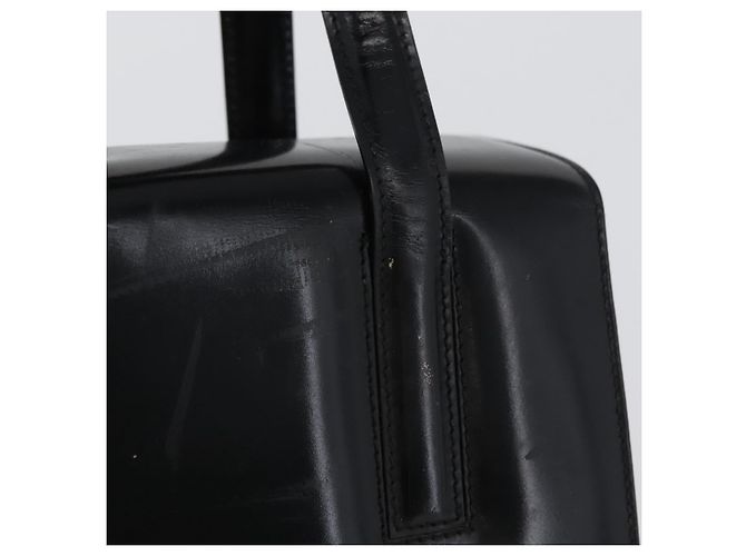 Borsa Tote Gancini in pelle nera e oro Salvatore Ferragamo Auth fm5152 Nero D'oro - vista 3