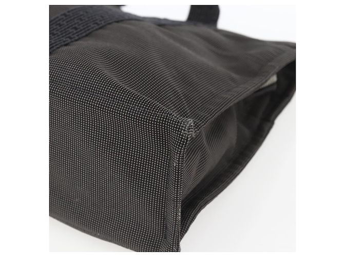 Hermès HERMES Handtasche Her Line Tote MM aus Canvas Grau Silber Authentisch 172598 Braun - Ansicht 9