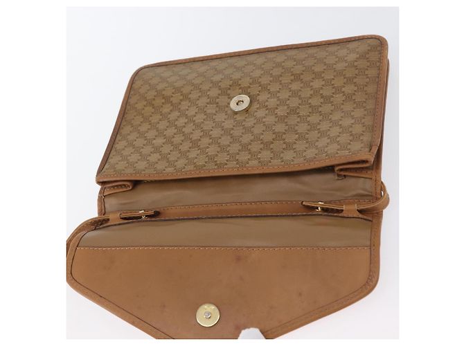 Céline Borsa a Spalla in Tela Macadam CELINE in Pelle PVC Beige Oro Auth 173484 D'oro - vista 10