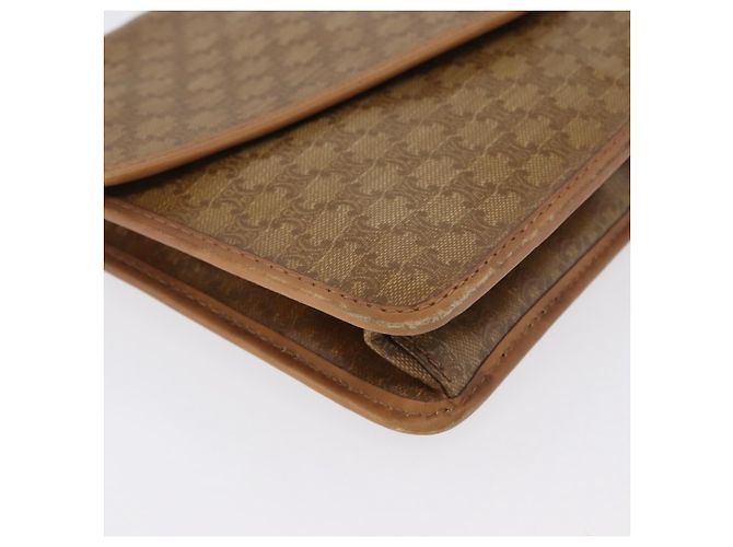 Céline Borsa a Spalla in Tela Macadam CELINE in Pelle PVC Beige Oro Auth 173484 D'oro - vista 14