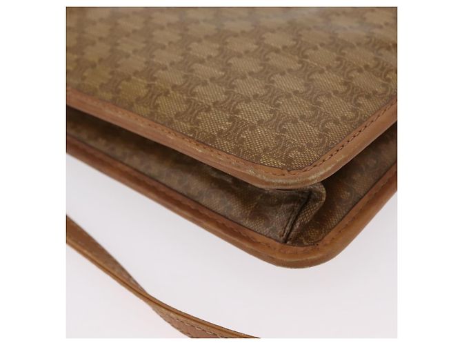 Céline Borsa a Spalla in Tela Macadam CELINE in Pelle PVC Beige Oro Auth 173484 D'oro - vista 16
