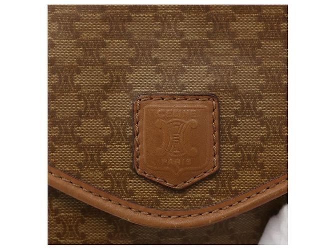 Céline Borsa a Spalla in Tela Macadam CELINE in Pelle PVC Beige Oro Auth 173484 D'oro - vista 17