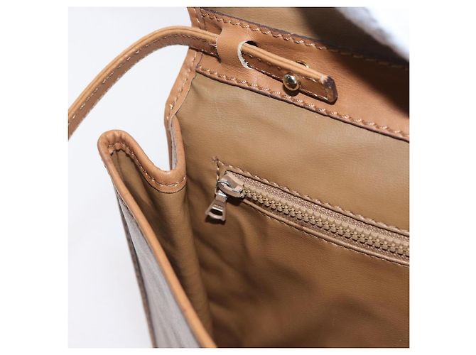 Céline Borsa a Spalla in Tela Macadam CELINE in Pelle PVC Beige Oro Auth 173484 D'oro - vista 21
