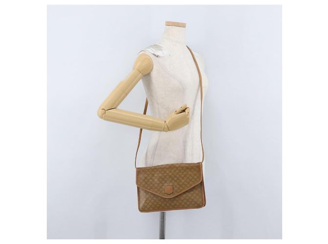 Céline Borsa a Spalla in Tela Macadam CELINE in Pelle PVC Beige Oro Auth 173484 D'oro - vista 23