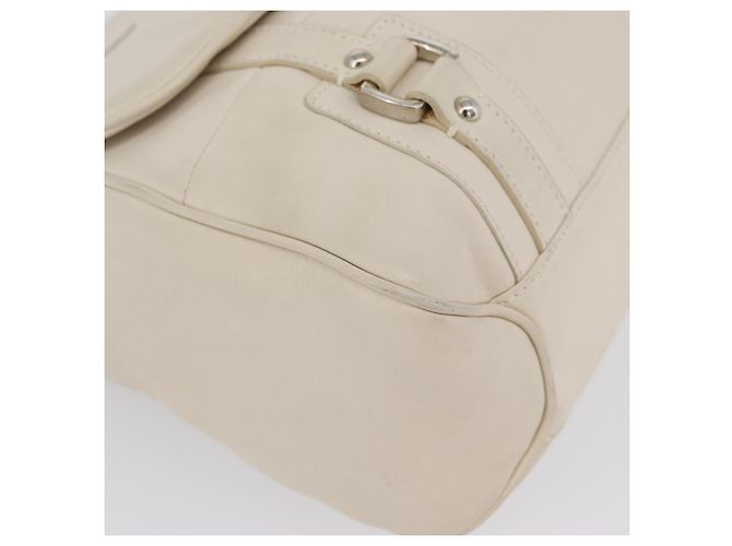 Borsa a mano One Belt in pelle bianca e argento di Salvatore Ferragamo Auth am10782 Bianco - vista 15