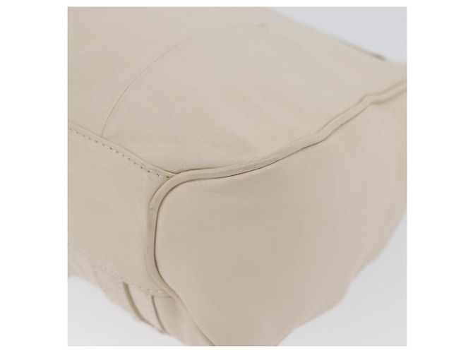 Borsa a mano One Belt in pelle bianca e argento di Salvatore Ferragamo Auth am10782 Bianco - vista 18