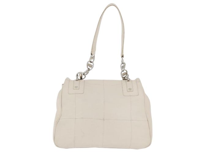 Borsa a mano One Belt in pelle bianca e argento di Salvatore Ferragamo Auth am10782 Bianco - vista 2