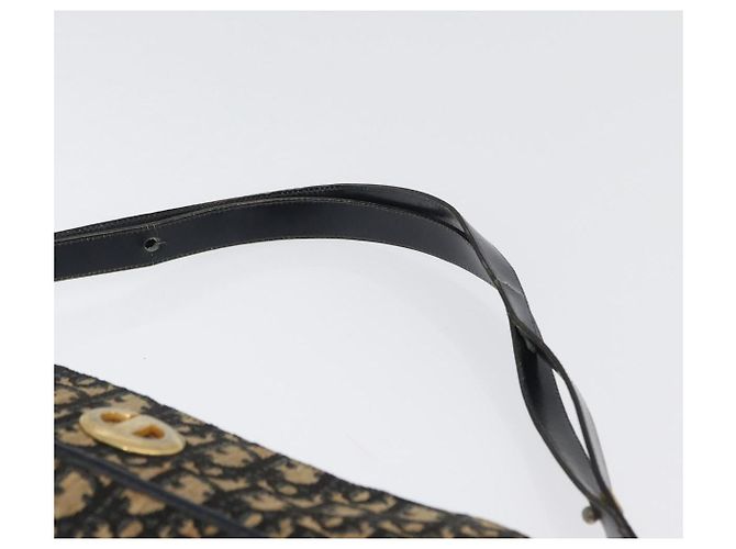 Borsa a Spalla in Tela Trotter Christian Dior Blu Navy Oro Auth ep13512 D'oro - vista 14