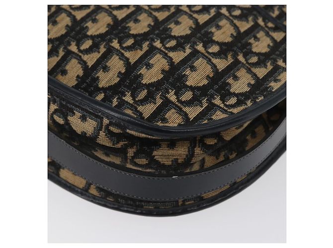 Borsa a Spalla in Tela Trotter Christian Dior Blu Navy Oro Auth ep13512 D'oro - vista 18
