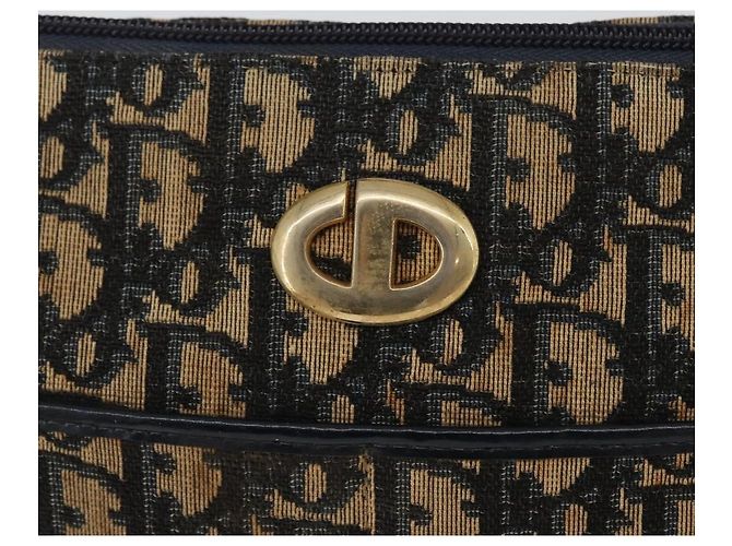 Borsa a Spalla in Tela Trotter Christian Dior Blu Navy Oro Auth ep13512 D'oro - vista 19