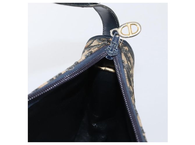 Borsa a Spalla in Tela Trotter Christian Dior Blu Navy Oro Auth ep13512 D'oro - vista 21