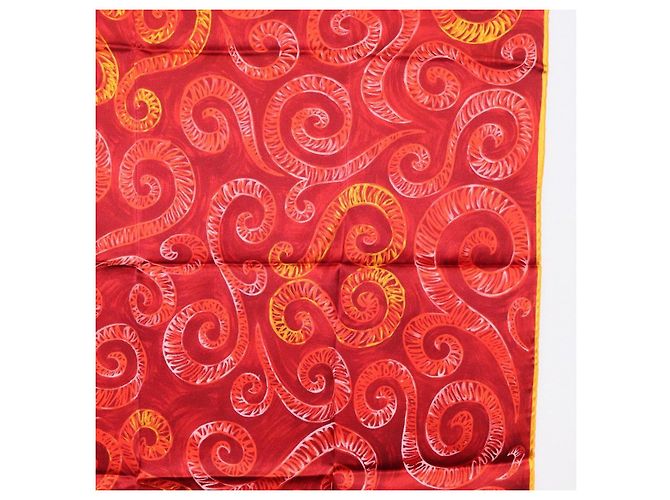 Sciarpa in seta rossa SAINT LAURENT Auth am10844V Rosso - vista 7