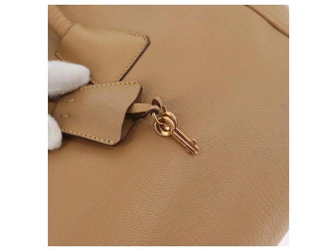 PRADA Borsa a mano in pelle beige dorato Auth 172291 D'oro - vista 10