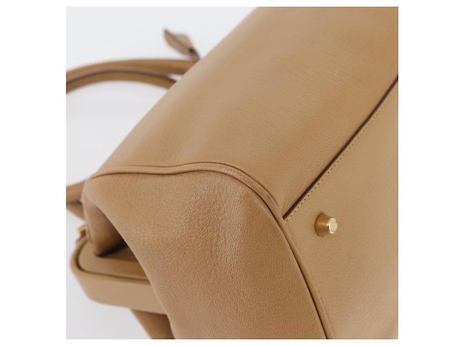 PRADA Borsa a mano in pelle beige dorato Auth 172291 D'oro - vista 15