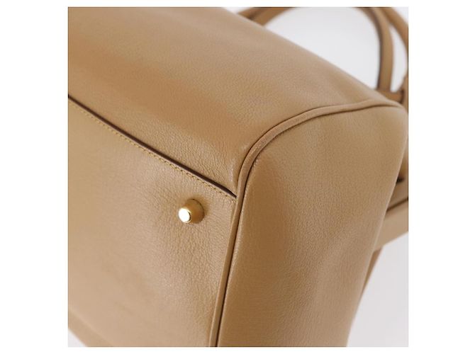 PRADA Borsa a mano in pelle beige dorato Auth 172291 D'oro - vista 16