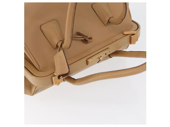 PRADA Borsa a mano in pelle beige dorato Auth 172291 D'oro - vista 7