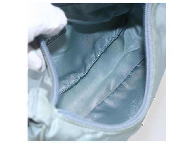 Pochette in nylon PRADA blu baby argento autentica fm5138 Blu chiaro - vista 11