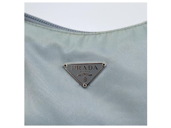 Pochette in nylon PRADA blu baby argento autentica fm5138 Blu chiaro - vista 17